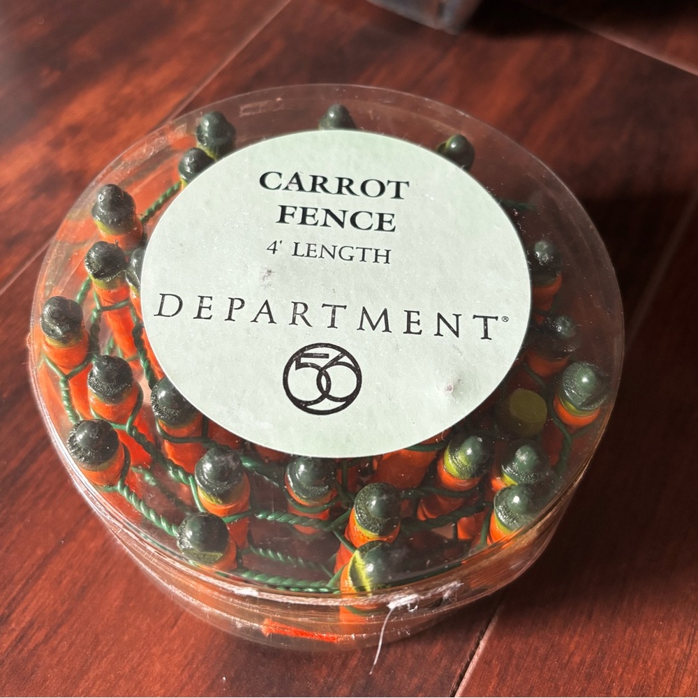 Department 56 4 Foot Carrot Fence Easter Decor Orange and Green NWT